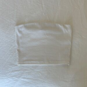 Madewell Cream Ribbed Tube Top